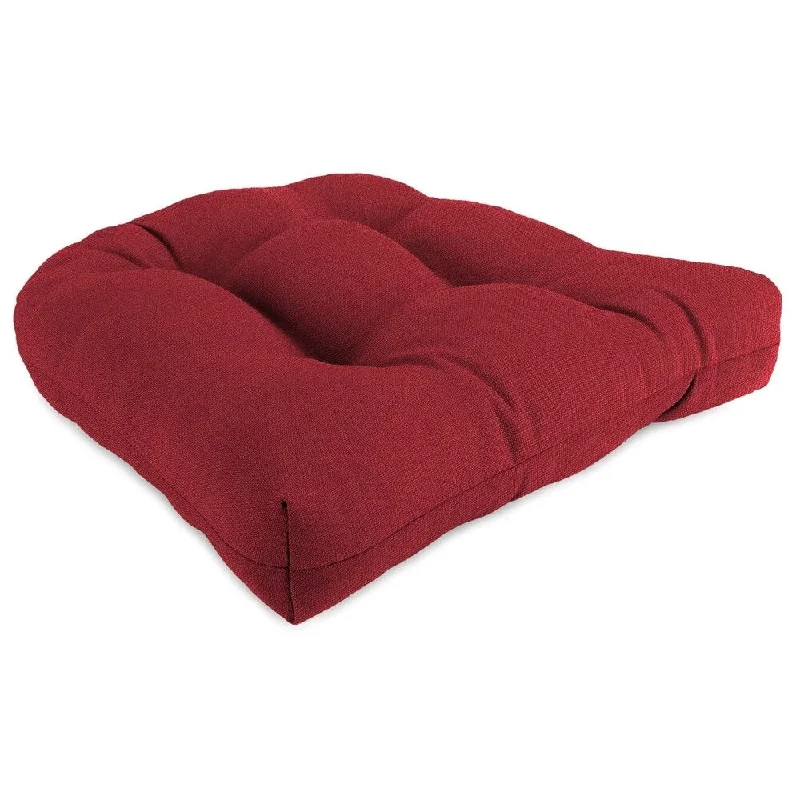 18" x 18" Crimson Solid Contoured Outdoor Wicker Seat Cushion - 18'' L x 18'' W x 4'' H