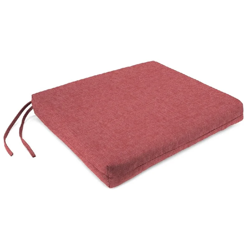 19" x 17" Red Solid Outdoor Seat Cushion with Ties - 19" W x 17" L x 2" H