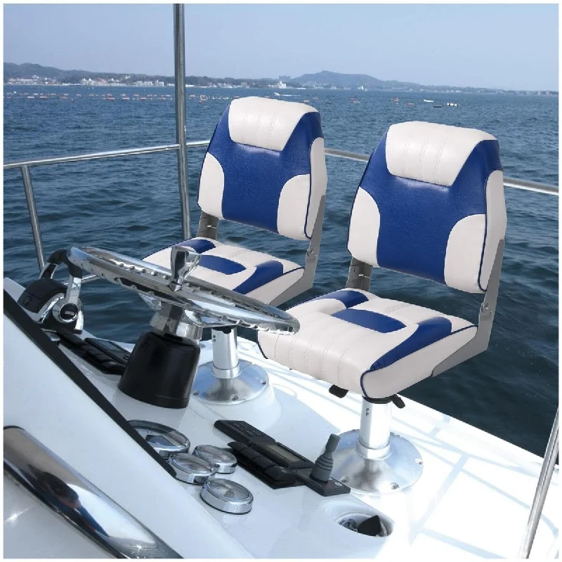 Midnight Madness 2 Pack Low Back Boat Seats with Stainless Steel Screws