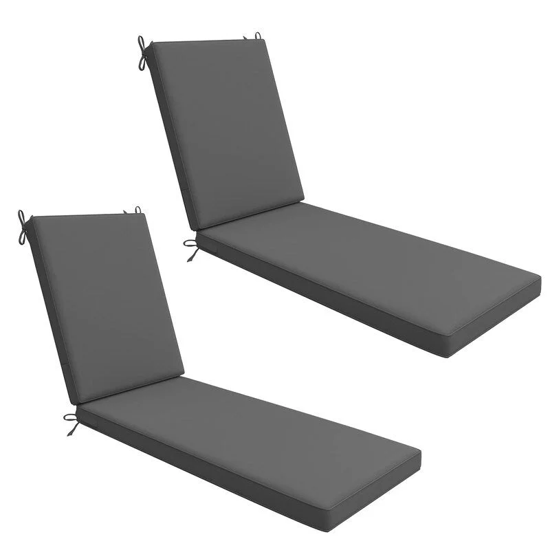 Daily Deals 2 Pack of Outdoor Chaise Lounge Cushions for Patio Furniture Lounge Chairs, Waterproof Fabric