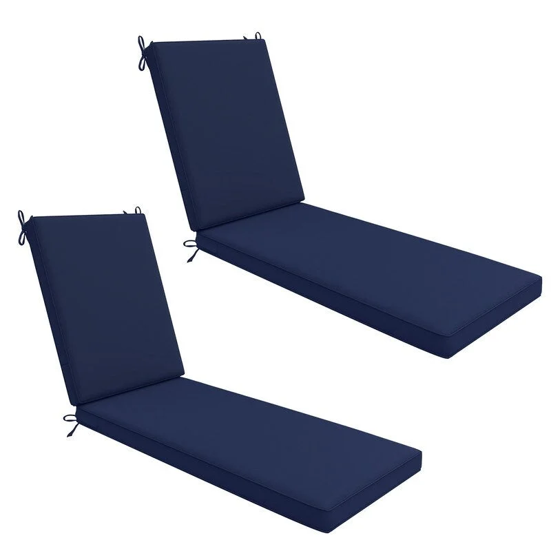 Final Markdown 2 Pack of Outdoor Chaise Lounge Cushions for Patio Furniture Lounge Chairs, Waterproof Fabric