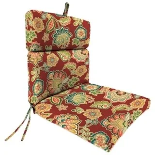 22" x 44" Crimson Paisley Outdoor Chair Cushion with Ties and Loop - 44'' L x 22'' W x 4'' H