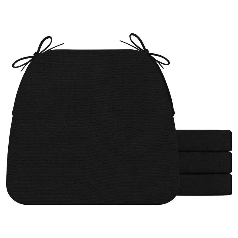 Exclusive Preview 4-Pack D-Shaped Outdoor Seat Cushion for Dining Chairs with Ties and Removable Cover