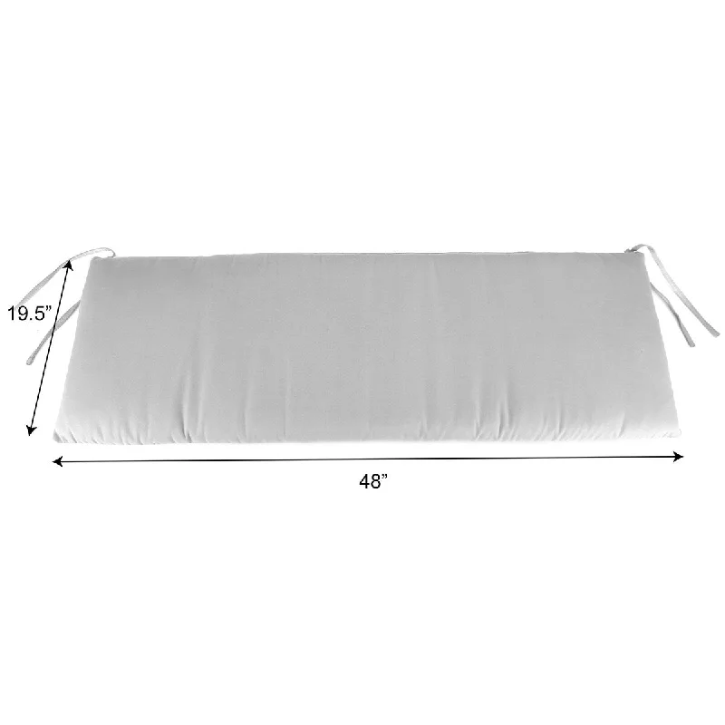 48" x 20" Outdoor Bench Cushion with Ties - 19.5'' L x 48'' W x 3'' H