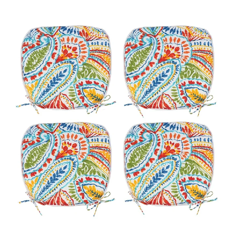 Crazy Deals 4pcs Outdoor Chair Cushions Seat Cushions with Straps