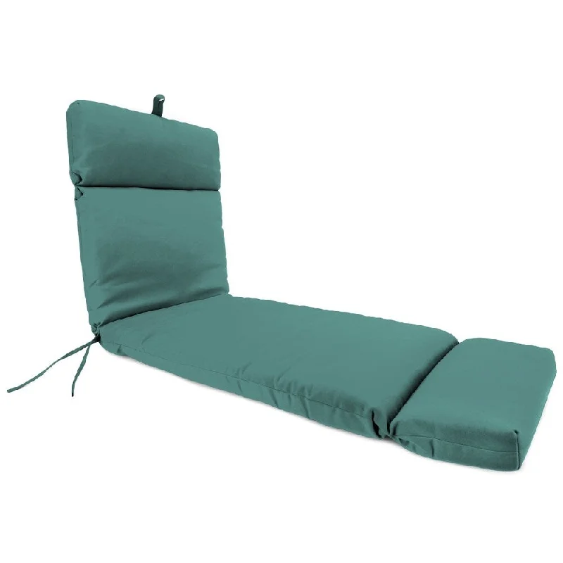 72" x 22" Turquoise Solid Outdoor Chaise Lounge Cushion with Ties and Loop - 72'' L x 22'' W x 3.5'' H