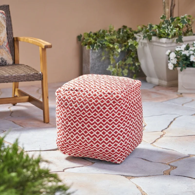 Agonda Outdoor Modern Boho Pouf by Christopher Knight Home