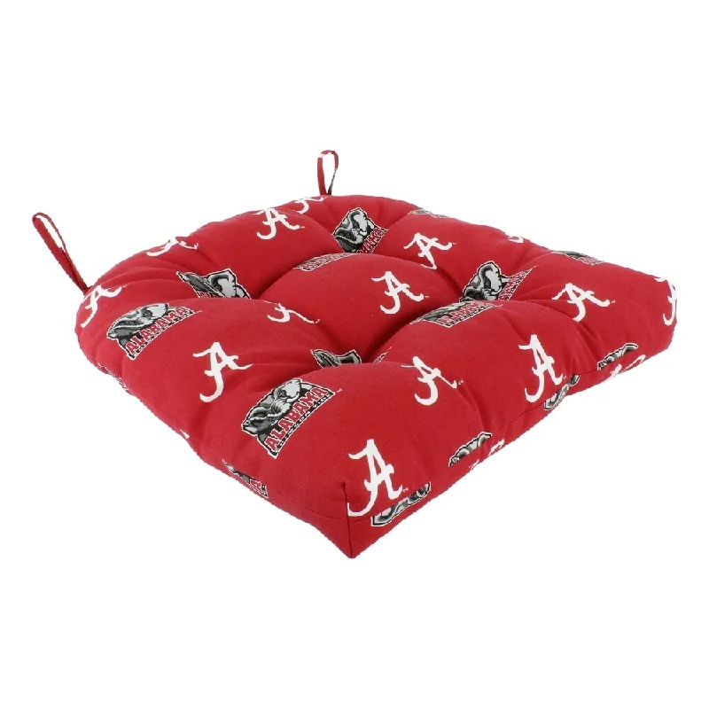 New Markdowns Alabama Crimson Tide Indoor / Outdoor Seat Cushion Patio D Cushion 20" x 20", 2 Tie Backs - 20" x 20" x 3" New Markdowns Alabama Crimson Tide Indoor / Outdoor Seat Cushion Patio D Cushion 20" x 20", 2 Tie Backs - 20" x 20" x 3"