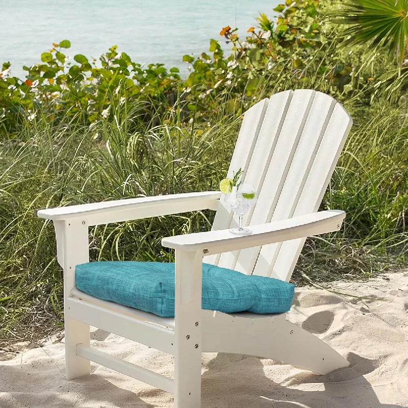 Aqua Textured Print Outdoor Adirondack Chair Cushion 20 x 20 in Aqua - 20" x 20"