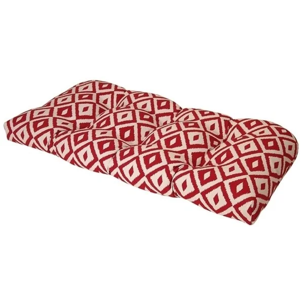 Online Exclusive Aztec Chili Pepper Outdoor Settee Cushion