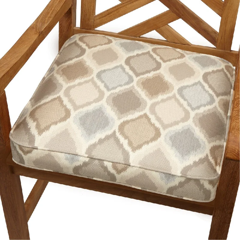 Beige/ Grey Ogee Indoor/ Outdoor 20-inch Chair Cushion with Sunbrella Fabric