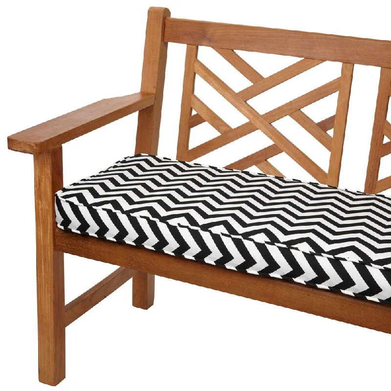 Black Chevron 48-inch Indoor/ Outdoor Corded Bench Cushion