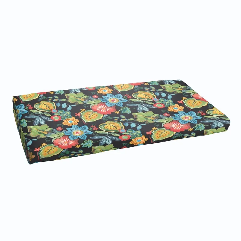 Black Tropical Indoor/ Outdoor Bristol Bench Cushion