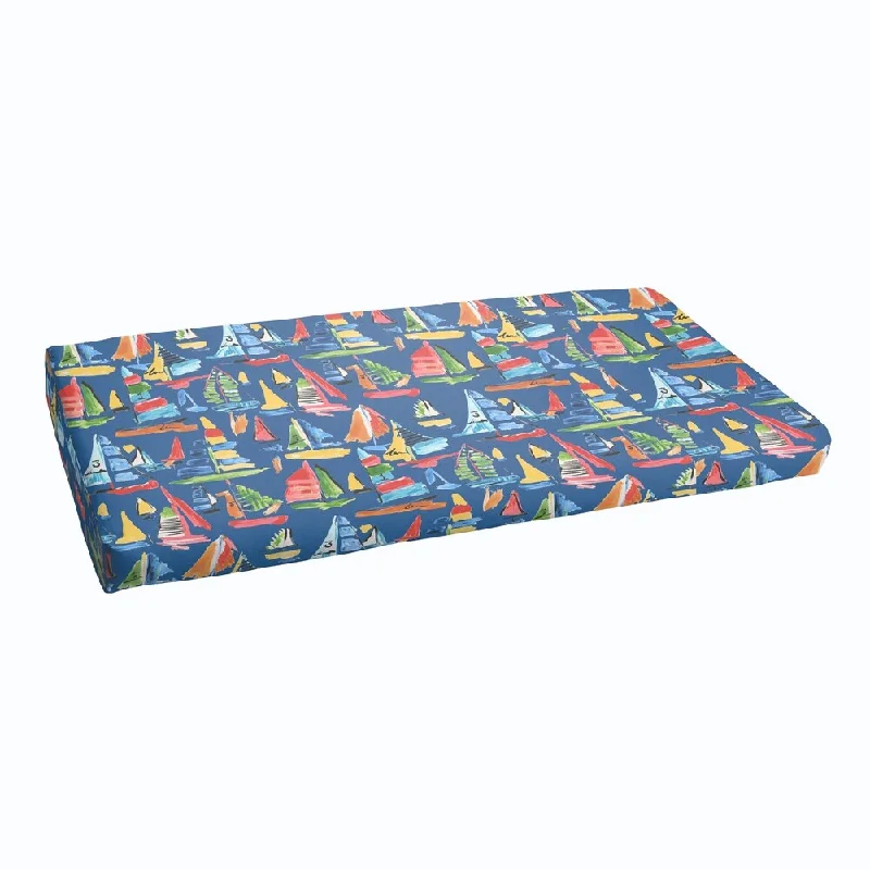 Blue Sailboats Indoor/ Outdoor Bristol Bench Cushion