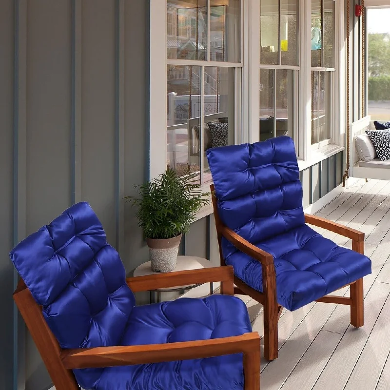 Weekend Deal Blue Sheen High-back Chair Cushion by Havenside Home - N/A