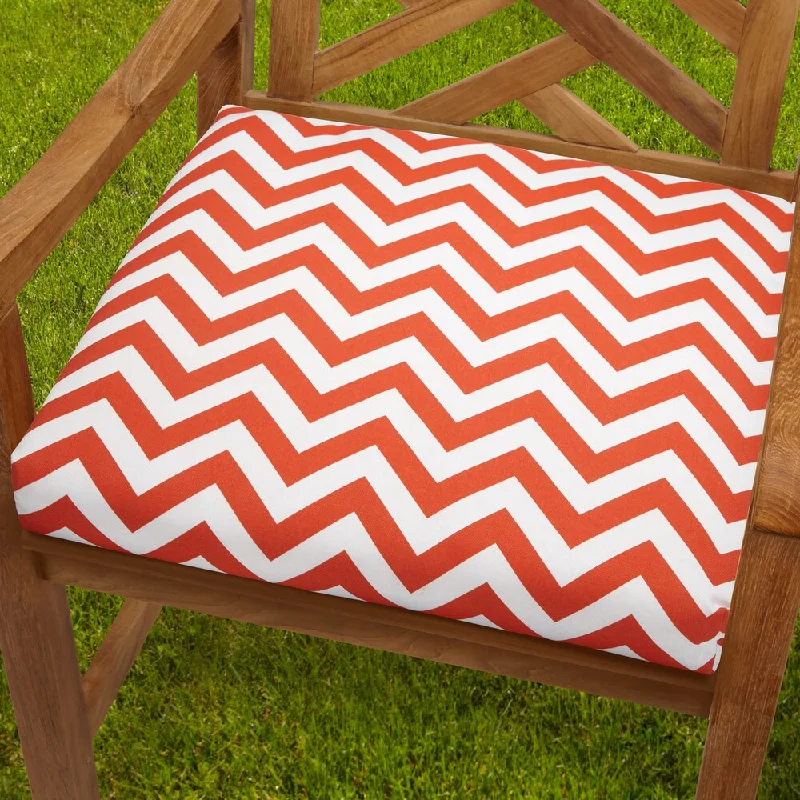 Bristol 19-inch Indoor/ Outdoor Chevron Orange Chair Cushion