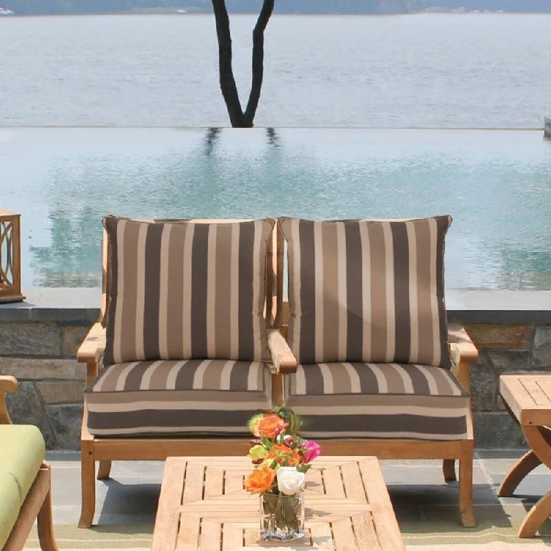 Best Bargains Brown Stripe Outdoor Seat Cushion by Havenside Home - N/A