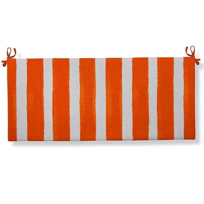 Caravan Orange Bench Cushion With Ties 45 x 18 x 3