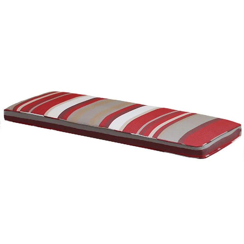 Seasonal Clearance Comfortable FabricBench Cushion (Only Cushion),Red and Brown Stripes