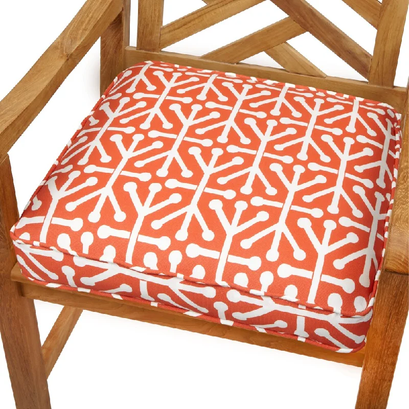 Dossett Orange 19-inch Indoor/ Outdoor Corded Chair Cushion