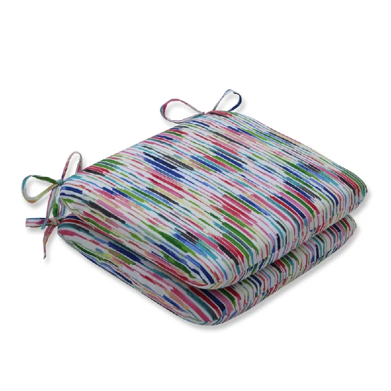 Best Bargains Drizzle Summer Rounded Corners Seat Cushion (Set of 2)