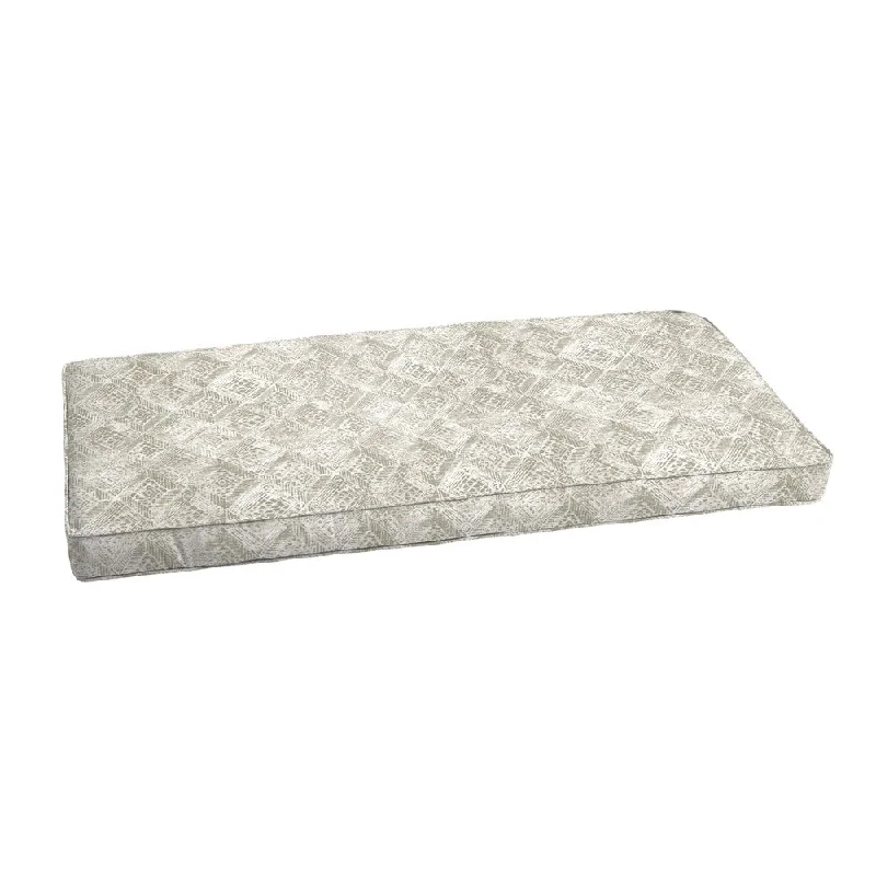 Fellows Grey and White Indoor/ Outdoor 48-inch Corded Bench Cushion