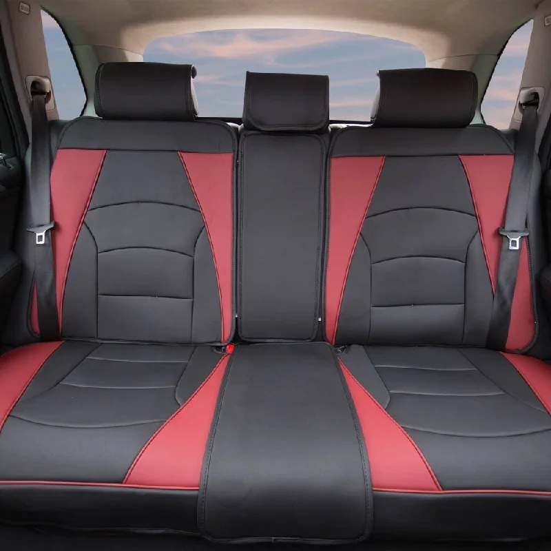 Exclusive Deal FH Group Burgundy Ultra Comfort Leatherette Bench Seat Cushions-Rear-Fit Most Car, Truck, SUV, or Van