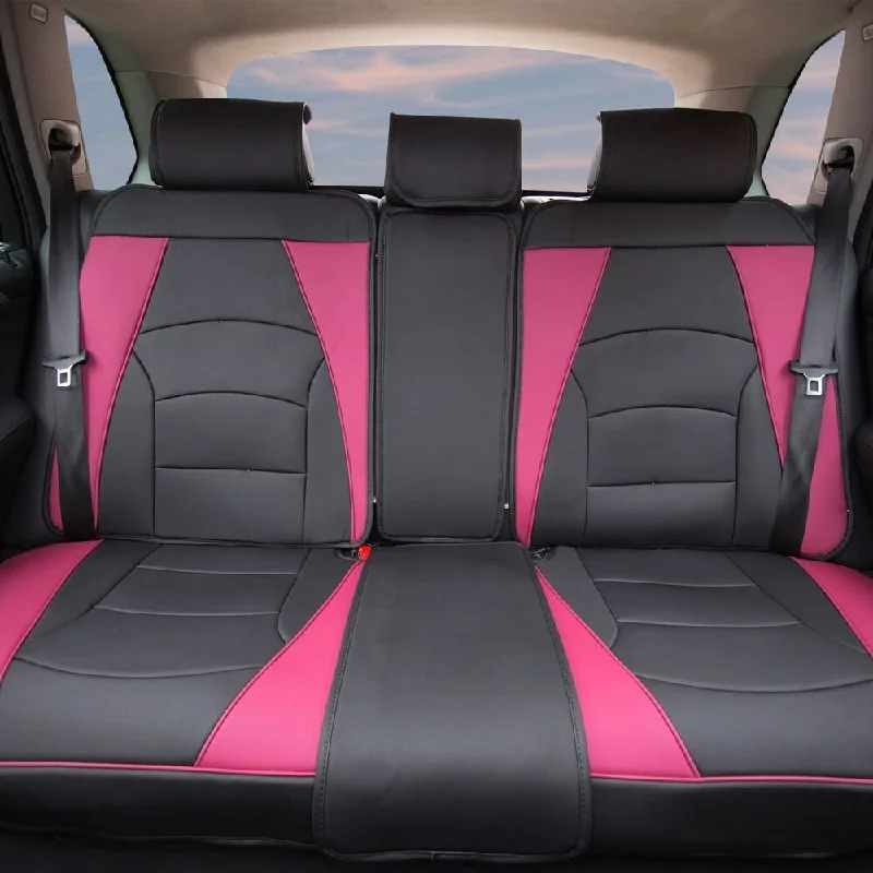 Act Fast FH Group Pink Black Ultra Comfort Leatherette Bench Seat Cushions-Rear-Fit Most Car, Truck, SUV, or Van Act Fast FH Group Pink Black Ultra Comfort Leatherette Bench Seat Cushions-Rear-Fit Most Car, Truck, SUV, or Van