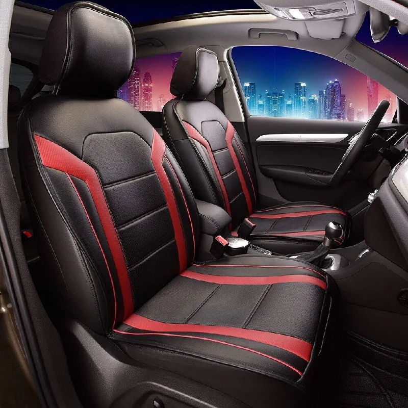 Fantastic Offers FH Group Red Futuristic Front Pair Seat Cushions (Leatherette w. Non Slip Backing)-Fit Most Car, Truck, SUV, or Van Fantastic Offers FH Group Red Futuristic Front Pair Seat Cushions (Leatherette w. Non Slip Backing)-Fit Most Car, Truck, SUV, or Van