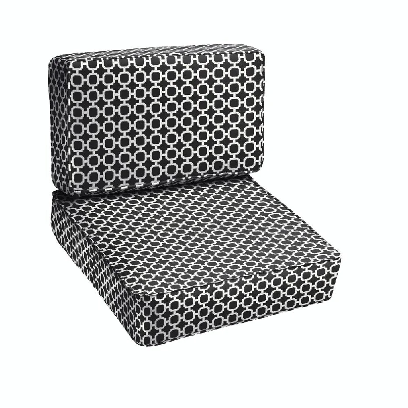 Hadley II Black Chainlink Indoor/ Outdoor Corded Chair Cushion Set