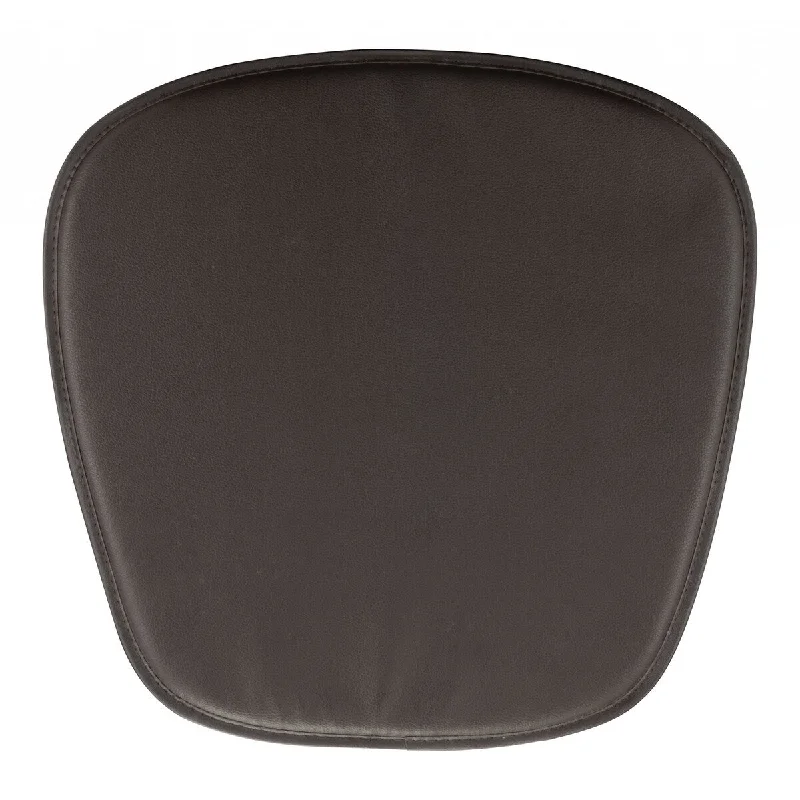 HomeRoots 17" X 17" Espresso Synthetic Solid Color Dining Chair Cushion Seat Cushion - 17