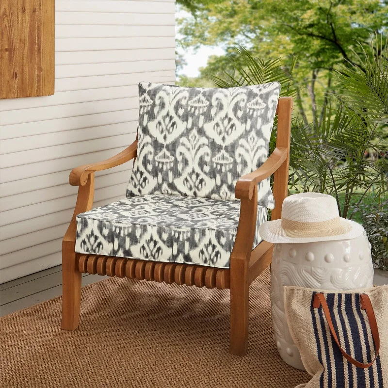 Indoor/Outdoor Corded Deep Seating Pillow and Cushion Set - 25" x 25" x 5"