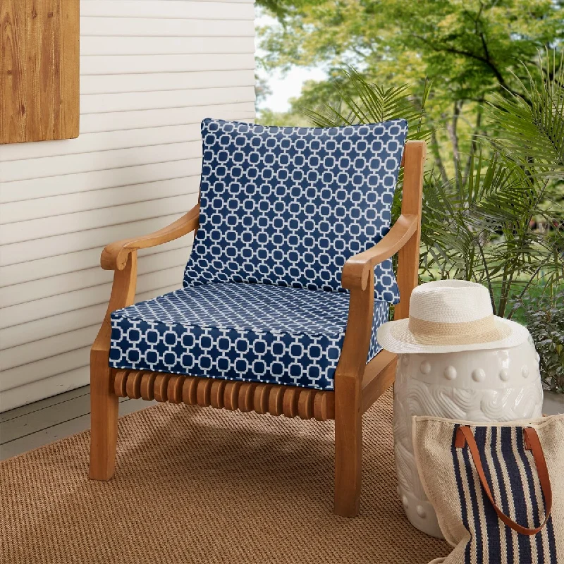 Indoor/Outdoor Corded Deep Seating Pillow and Cushion Set - 25" x 25" x 5"