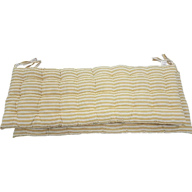 Early Bird Discount Melange 100% Cotton 44" x 17" Bench Cushions, Set of 6, Yellow Stripes