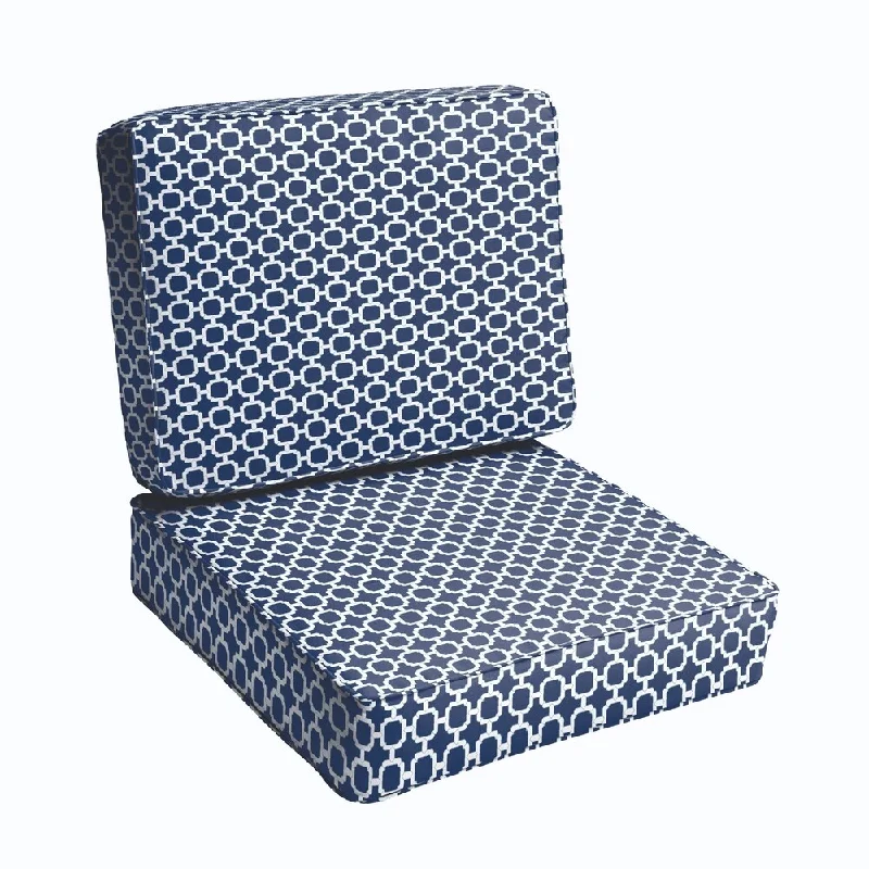 Navy Chainlink 2-piece Indoor/Outdoor Cushion Set