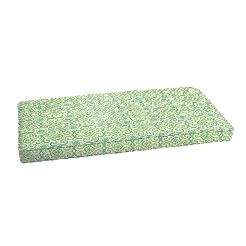 Oliver Lime Green/ Aqua Indoor/ Outdoor Bench Corded Cushion