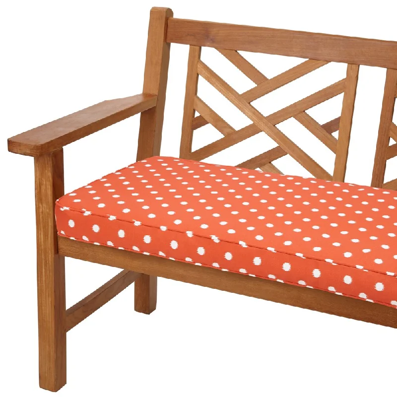 Orange Dots 60-inch Indoor/ Outdoor Corded Bench Cushion