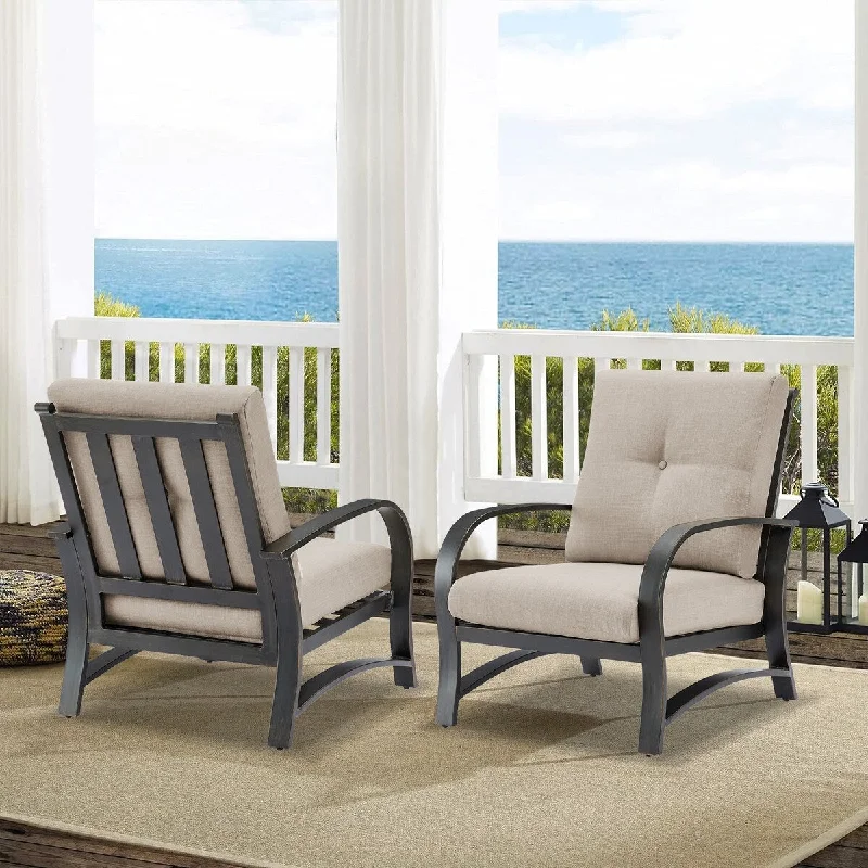 Outdoor Bistro Chair Patio Lounger Chairs Set of 2