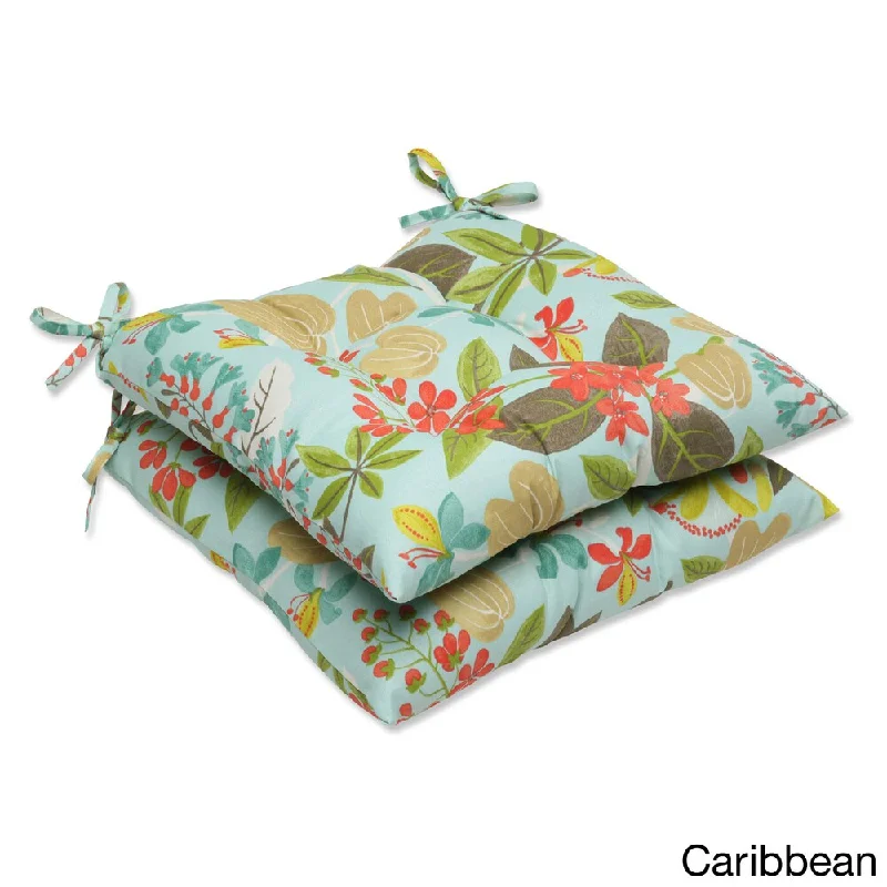 Savings Bonanza Outdoor Fancy A Floral Wrought Iron Seat Cushion (Set of 2)