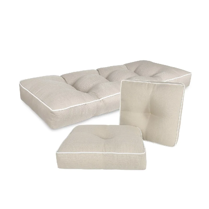 Outdoor/ Indoor 3-Piece Wicker Seat and Settee Cushion Set for Patio Furniture