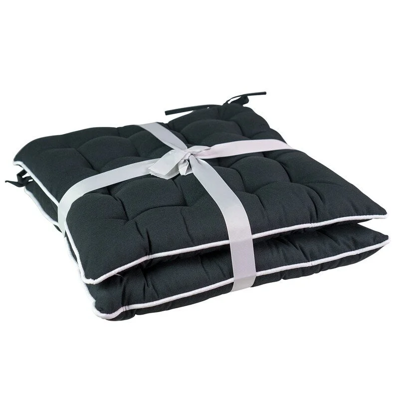 Low Prices Patio Premier 2pk Black Spunpoly Seat Cushion with Flame Retardant Filling Low Prices Patio Premier 2pk Black Spunpoly Seat Cushion with Flame Retardant Filling