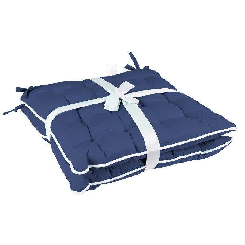 Limited Availability Patio Premier 2pk Navy Spunpoly Seat Cushion with Flame Retardant Filling Limited Availability Patio Premier 2pk Navy Spunpoly Seat Cushion with Flame Retardant Filling