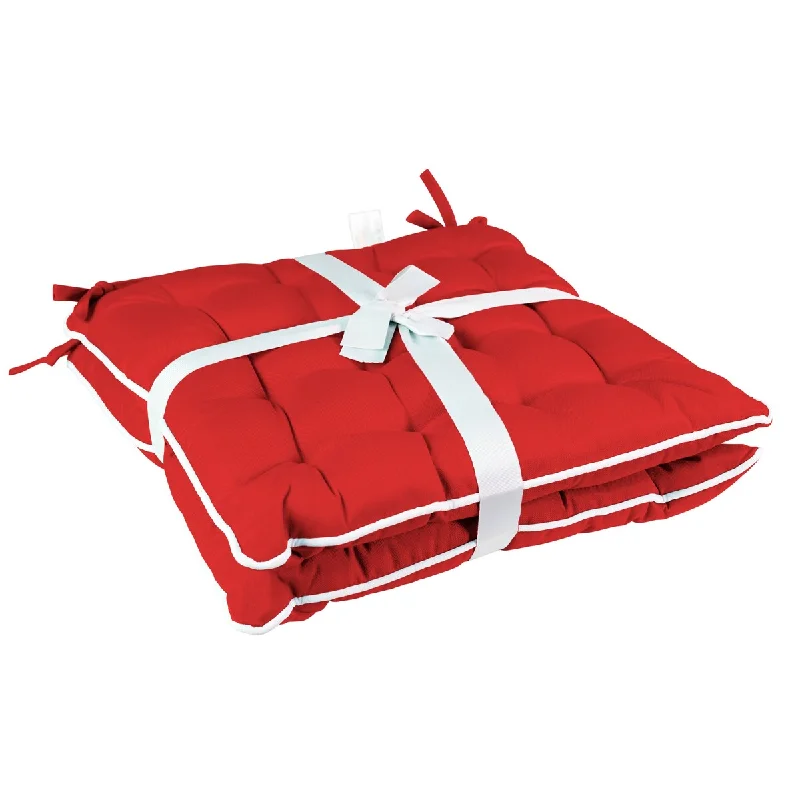 Bargain Blast Patio Premier 2pk Red Spunpoly Seat Cushion with Flame Retardant Filling