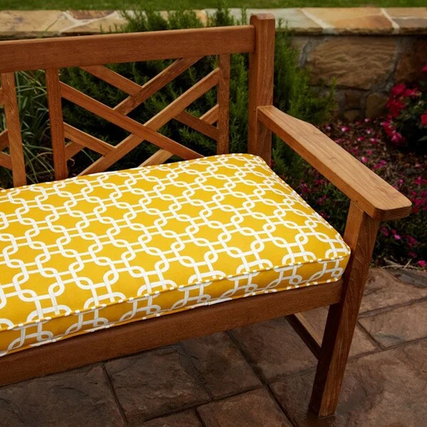 Penelope Yellow 48-inch Outdoor Bench Cushion