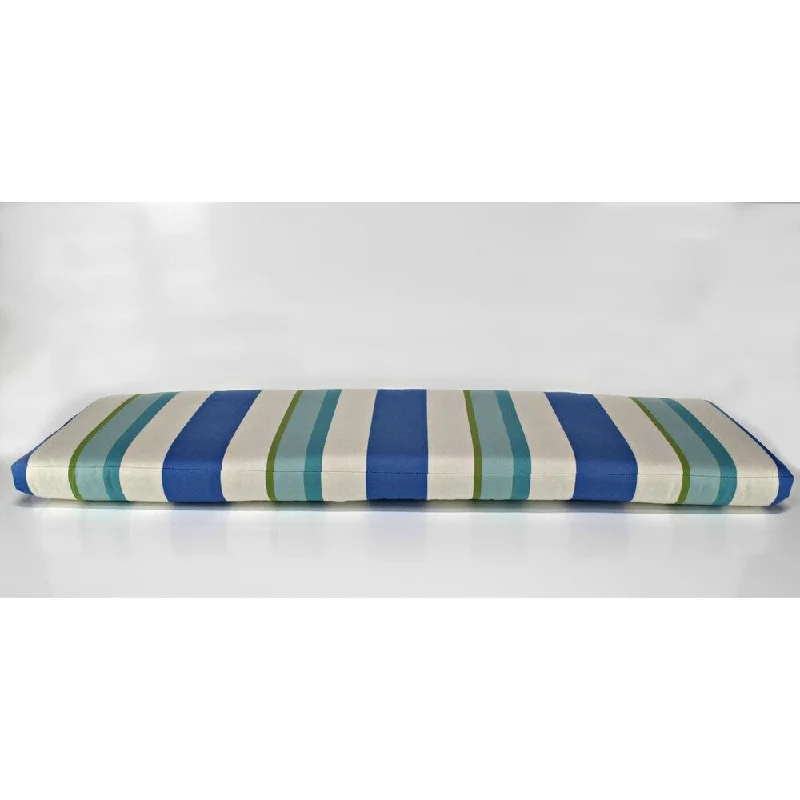 Pew Bench Cushion in Sunbrella Cascade Stripe Sky