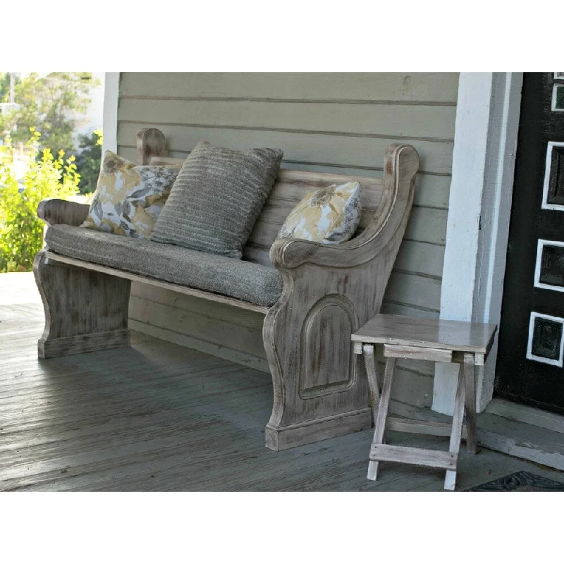 Pew Bench Cushion in Sunbrella Puccini Ribbed Gray