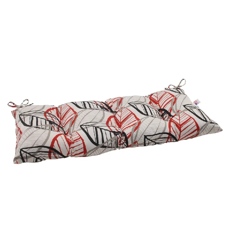Today Only Pillow Perfect Belize Polyester Black Tufted Outdoor Loveseat Cushion