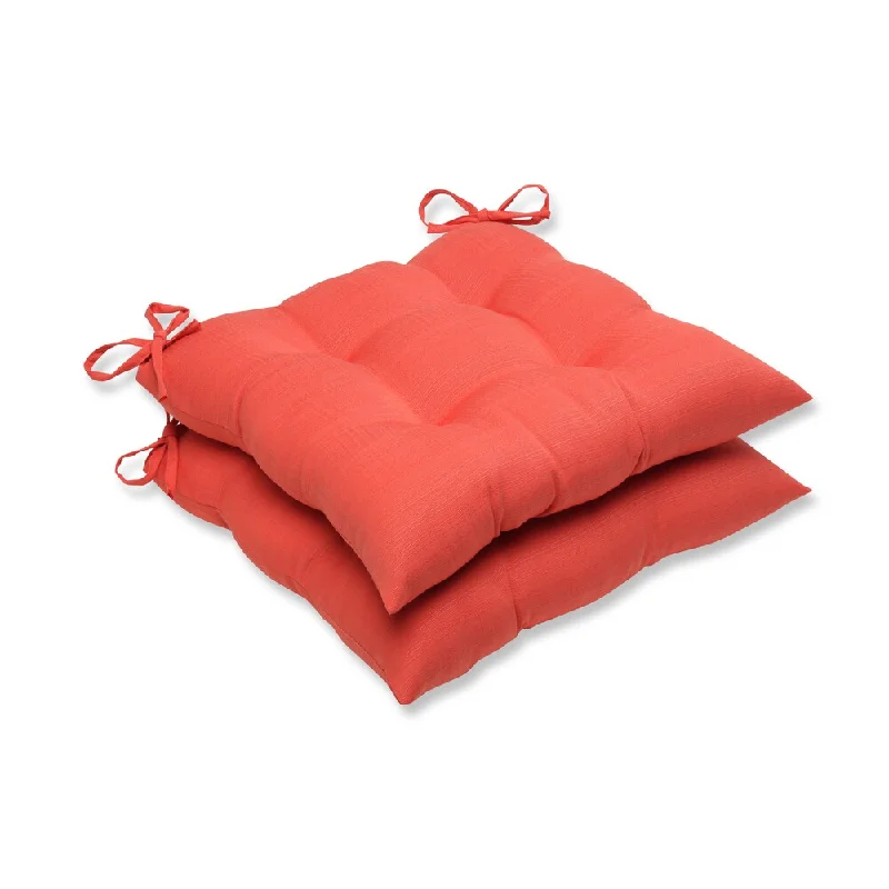 Exclusive Savings Pillow Perfect Outdoor Coral Wrought Iron Seat Cushion (Set of 2)