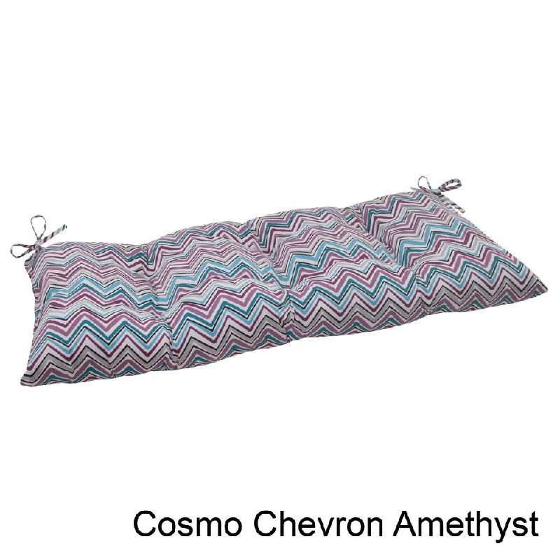 Take Advantage Pillow Perfect Outdoor Cosmo Chevron Tufted Loveseat Cushion