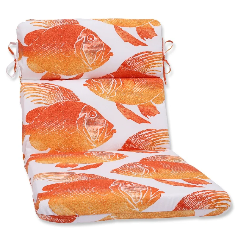Super Sale Pillow Perfect Outdoor Fish Orange Rounded Corners Chair Cushion